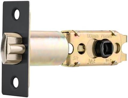 MaxxGeek Adjustable Door Latch 2-3/8''(60mm) or 2-3/4''(70mm), 45° Turning Angle Universal Door Lock Replacement Part with 3/10'' (7.7mm) Square Hole, Handles or Deadbolts Not Included