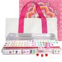 American Mahjong Game Set, Portable Carrying Bag,Acrylic 160 Tiles,Western Mahjong Tiles Set,Complete Ma Jong Set (Rose Red)