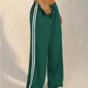 SHENHE Women's Wide Leg Loose Sweatpants Low Rise Y2k Drawstring Workout Sports Pants (Green, S)