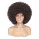 70s Afro Kinky Curly Wig For Women, Dark Brown, Synthetic Fibers, Soft, Bouncy, No Shedding, Adjustable Straps