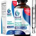 2 x Mullein Drops for Lungs, 2 Fl. Oz, Mullein Leaf Extract for Lungs Strawberry Flavor, Mullien Lung Detox and Cleanse, Mullen Tincture Support for Healthy Breathing