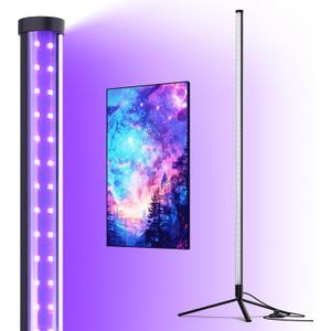 Barrina LED Black Light Bar, Perfect for Party, Halloween T10 Vertical Standing UV Blacklight Fixture, 42W, 385-400nm, 4FT Height with On/Off Switch and Tripod Floor Stand (4 Feet)
