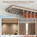 Ceiling Curtain Double Track Set Silent Heavy Duty Double Curtain Track Ceiling Mount for Bedroom Living Room Office Festive Decorations,Champagne 6-9FT