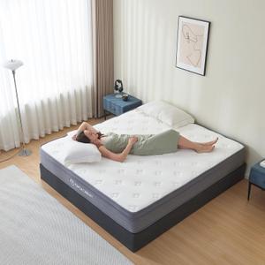 Full Size Mattress, 12 Inch Hybrid Memory Foam Mattress in a Box with Independent Spring, Soft and Pressure Relief, CertiPUR-US Certified