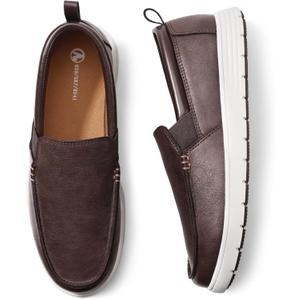 Men's Slip-On Loafers Casual Dress Shoes Lightwight Boat Shoes Slipper for Men (10.5, Brown)