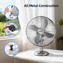 BEYOND BREEZE 12 Inch Retro Oscillating Table Fan, All Metal Desk Fan with 3-Speed and 80 Wide Oscillation, Perfect for Home and Office