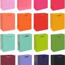 qiqee 16PCS 16 Colors Mini Gift Bags with Tissue Paper Handles 6.3"x4.7"x2.4" Small Size Present Party Favor Bags（ Tissue Paper ）