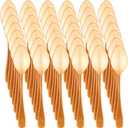 Nuogo 500 Pcs Gold Mini Spoons for Desserts 3.7 Inch Small Plastic Disposable Spoons Bulk Tiny Serving Utensils for Cake, Sample, Ice Cream, Appetizer, Pudding