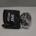 Sfee Ice Cleats for Walking on Ice Snow Grips Crampons Traction for Shoes/Boots, Anti-Slip Portable Flexible Footwear for Walking Climbing Hiking Fishing Outdoor Running with 2 Adjustable Straps (Large, Black)