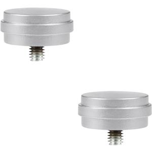 KAMANINA End Cap Replacement Finials for 3/4 or 5/8 Inch Curtain Rods, Drapery Rod Ends with M6 Standard Screws, Set of 2, Shiny Silver