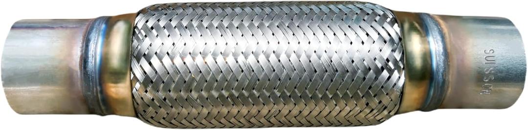 Exhaust Flex Pipe Universal Type 100% Stainless Steel For Heavy Duty and Cars (1 PC, 2.25X8X12)