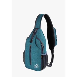 WATERFLY Crossbody Sling Backpack Sling Bag Travel Hiking Chest Bag Daypack, Color: Teal Blue