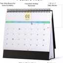 Desk Calendar 2026-2027, 2 Years Calendar Runs from Jan. 2026 until Dec 2027, Table Monthly Planner with Stickers for Home,Office,School Organization(L-Black,9.8" x 9.6")