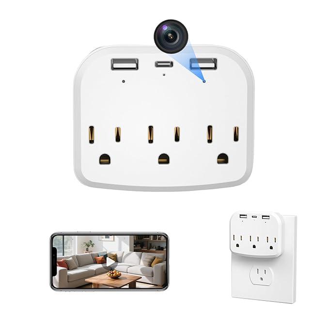 1080P Security Wall Outlet WiFi Camera Mini Wireless Nanny Camwith Bracket Function