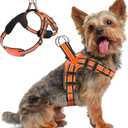 Dog Harness for Small Dogs Back D-Ring Control No Choking Pressure-Free Chest Design Comfortable Padded Adjustable Reflective Vest Harness for Daily Walks Training Easy Control Outdoor Use Secure Fit (Orange)