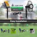 T-SUNUS RGB Solar Landscape Spotlights Christmas, Color Changing Spot Lights Waterproof IP65 Garden Pond, 180 Adjustable Halloween Wall Tree Light Separately Installed for Outdoor Indoor 2 Pack