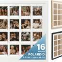 Tapeera White Multi Picture Frame Collage Wall Decor For Polaroid Film Size - 16 Openings Large Photo Collage Frame For Wall - Mini Picture Wall Frame - Not Compatible with Fujifilm Instax Mini Film, Polaroid I-type / 600