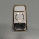 [Tri-Shield Protection] for iPhone 17 Pro Max Case with 360 Spin Stand Compatible with MagSafe [Magnetic CD Ring][Screen & Camera Lens Protector] Shockproof Plating Never-Yellowing, Gold-6.9"