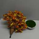 Fall Harvest Artificial Hanging Basket & Decorative Moss Ball Set – Rustic Autumn Floral Decor with Coir & Metal Cone Planter for Indoor/Outdoor Use