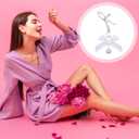 2Pcs Body Jewelry Non Piercing, Adjustable Nipple Clamps for Adult, Stainless Steel Bow Nipple Clips with Bell, Pressure Nipples Clamps with Chain, White Nipples Jewelry for Adults