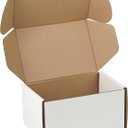 25 Pack 6"x4"x3" inch Small Shipping Boxes White Corrugated Cardboard Box for Small Business, Mailer, Shipping, and Packing