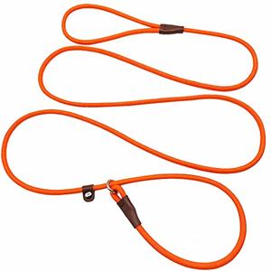 MayPaw Slip Lead Control Leash for Dogs No Pull, 13+ Colors Classic Dog Lead 7FT Pet Slip Leash, 1/4” Rope Leashes for Small Medium Animals Orange