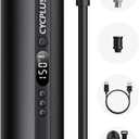 CYCPLUS Electric Air Compressor Portable Bicycle Pump Car Tire Inflator, Max 150 PSI, Auto Shut-Off Air Pump with Presta and Schrader Valves for All Bicycles Motorcycles and Cars (Black)