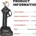 Electric Pruning Shears, 30mm(1.2 inch) Cutting Diameter, Battery Powered Professional Cordless Brushless Pruning for Tree Branch, SK5 Blades2 Pack Lithium-ion Battery