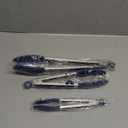 Silicone Kitchen Tongs, 3Pcs Tongs for Cooking with Silicone Tips, Food Grade Small Serving Tong for BBQ Salad, Blue(7"+9"+12")