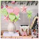 10 Pcs Pastel Large Sweet Candy Christmas Ornament 16'' Snowflake Giant Lollipop Candy Cane Ornaments with Stick Macaron Peppermint Xmas Decor for Christmas Tree Holiday Party(Classic)
