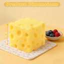 2Pcs ﻿Yellow Cheese Squeeze Toy, Soft Cheese Squishy Toy, Rebounding Sensory,Help for Relax,Focus, Sensory Cheese for & Adults, Cheese Cubes Squishy Toys,Stress Balls for Adults (2 in)