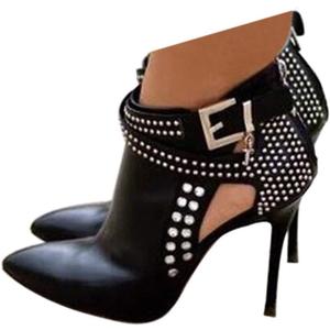 Ankle Boots for Women,Bare Legged Pointed Women's Boots, Rhinestone Booties Black Sexy Stiletto With High Heel (Black) 7.5
