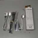 24 Pcs Silverware Set with Steak Knives Service for 4,Stainless Steel Flatware Set,Mirror Polished Cutlery Utensil Sets,Home Kitchen Eating Tableware,Include Fork Knife Spoon,Dishwasher Safe