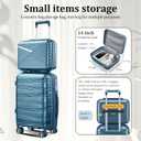 TRAVELEO 4 Piece Carry On Luggage Set 20 Inch, Expandable PP Hardshell Suitcase with Detachable Spinner Wheels TSA Lock, Includes Cosmetic Case, Travel Tote & Toiletry Bag, Lightweight (Peacock Blue)