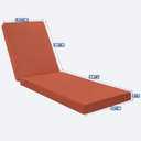 Favoyard Chaise Lounge Cushions Outdoor 72 x 21 x3 Inch Waterproof & 3-Year Fade Resistant Outdoor Lounge Chair Cushions with Removable Cover, Ties and Hidden Zipper for Patio Pool Lounge Chairs