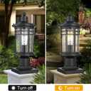 Darkaway Outdoor Post Lights Lamp Posts Outdoor Lighting, Waterproof Aluminum Post Lights Outdoor Light Fixtures with Glass, Light Posts for Outside Patio Yard (2 Pack, Black)