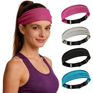 CSITE Cooling Headbands for Women&Men - Adjustable Non-Slip Sweatbands, Instant Cooling Moisture Wicking Sports Headbands for Running Yoga Fitness Gym