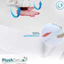 PlushDeluxe Premium Bamboo Mattress Protector Twin Size, Waterproof, & Ultra Soft Breathable Noiseless Washable Bed Mattress Cover for Comfort & Protection - White