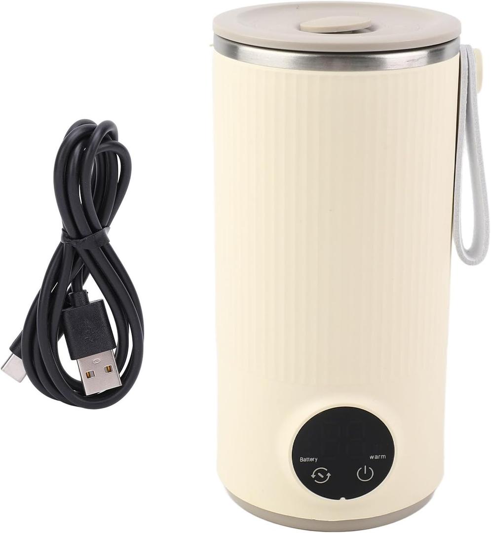 fosa 400ML Portable Electric Kettle, USB Rechargeable Travel Water Boiler, 6000mah Battery, Food Grade Stainless Steel Material, for Coffee, Milk