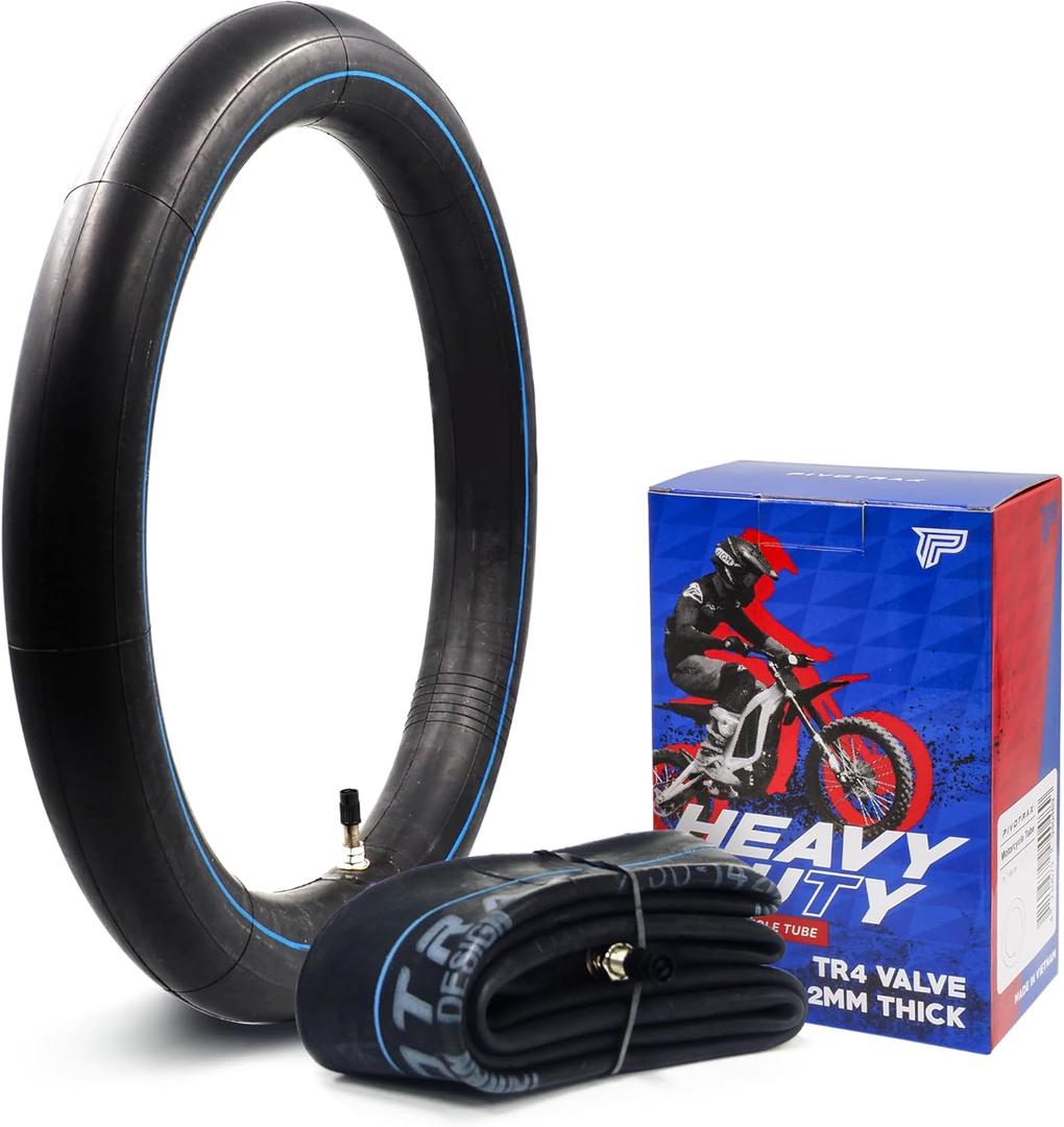 PIVOTRAX 3.00-12 (80/100-12) 12" Heavy Duty Inner Tube - 2mm - TR4 Valve Honda CRF70 CRF110 Suzuki DRZ110, JR80 Kawasaki KX65, KX110, KLX110 Yamaha TTR90, PW80 Coolster TaoTao Razor SYX Motos