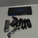 4K120Hz KVM Switch 4 Computers 1 Monitor HDMI 8K KVM Switches 4 Port Share Single Monitor and 4 USB 3.0 Devices Such as Mouse, Keyboard, Printer, Comes with EDID Function and a Controller (Blue)