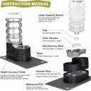 RIZZARI Dog Water Dispenser Bowl: 9L Large Black Automatic Stainless Steel Pet Feeder with Triple Filter and Specialized Brush - for Dogs Good for Joint Health - Garden Garage