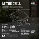 Weber Q1400 Electric Grill, Gray Portable 1560Watt Outdoor Electric BBQ with PorcelainEnameled CastIron Grates Compact Balcony & Patio Grill with Infinite Control Settings