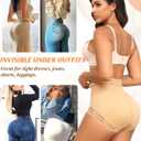 DERCA Butt Lifting Panties Padded Underwear for Women Booty Pads Butt Enhancer Lace Shapewear Panty (Beige, XS)