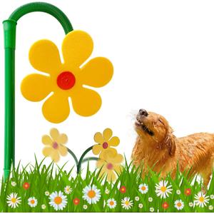 Crazy Daisy Sprinkler - 360 Rotating Dancing Crazy Daisy Water Sprinkler for Lawn Garden, Funny Sunflower Water Sprinklers for Dogs Outdoor Play, Irrigation Tool for Yard Watering - Yellow