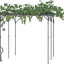 Garden Arch Trellis for Climbing Plants, Metal Arched Arbor with Durable Powder-Coated Finish, Perfect for Weddings, Gazebos, and Outdoor Decor, 6.62 ft Tall, for Lawn, PartyEasy Assembly
