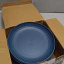 Homienly Dinner Plates Set, Alternative to Plastic Plates,Wheat Straw Plate Set of 8,Lightweight Microwave and Dishwasher Safe Plate,Unbreakable Salad Plates for Kitchen, Camping (Blue,10 inch)