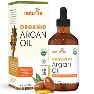 USDA Organic Argan Oil for Hair & Skin  100% Pure Argan Oil of Morocco for Face, Skin Moisture & Hair Growth  Vegan, Non-GMO, Cold Pressed & Unrefined Oils in Glass Bottle (4 fl. oz.)