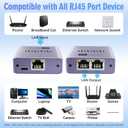 Ethernet Splitter 1 to 2 1000Mbps, Internet Splitter High Speed RJ45 Port LAN Splitter for Cat 5/5e/6/7/8 Cable, Ethernet Router Switch for PC/Laptop/TV (2 Devices Networked Simultaneously)