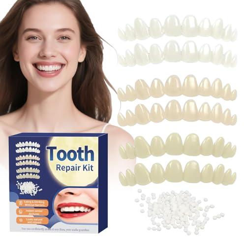 Tooth Repair Kit，Temporary Natural Shade for Filling The Gap, Moldable Thermal Beads Replacement Kit Replace The Missing or Broken Tooth-6PCS-AK01